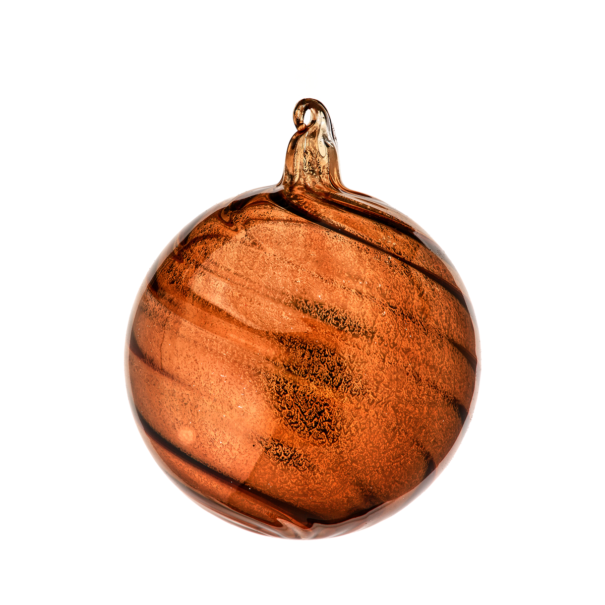Boule en verre lourd à effet torsadé – Chocolat – 120 mm