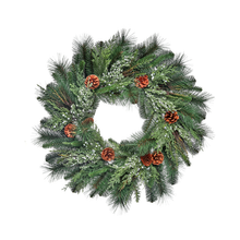Couronne de genièvre, pin et cônes 30"