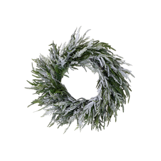 Couronne pin de Norfolk avec neige toucher réaliste 24"