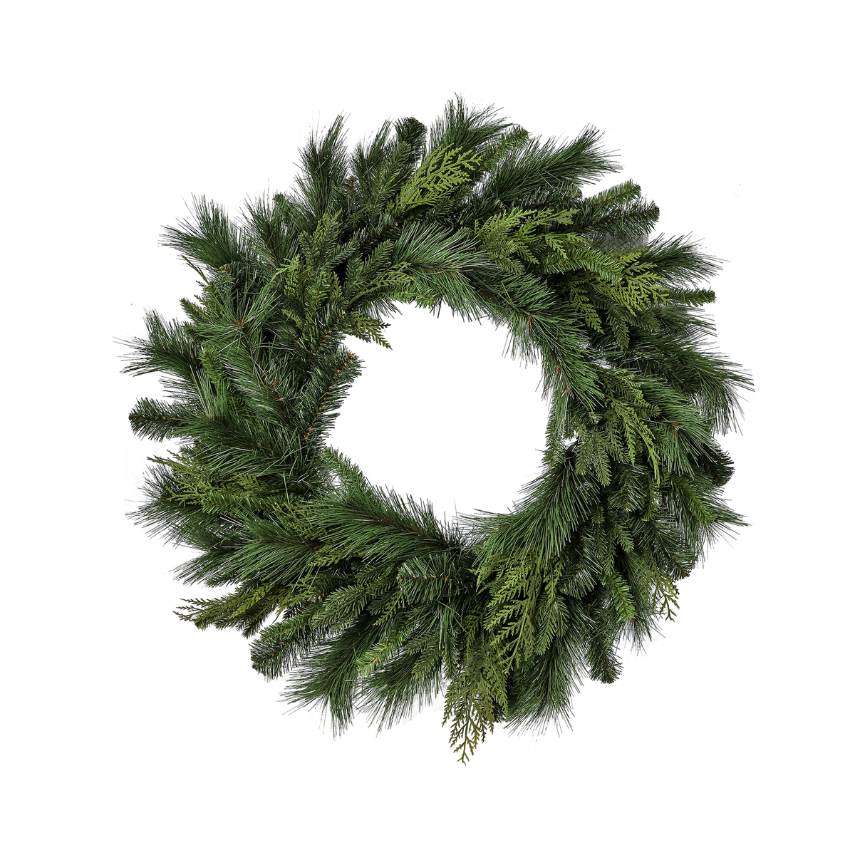 Couronne de pin brossé UV effet naturel 30"