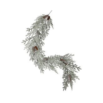 Guirlande de pin enneigé avec cônes 60"