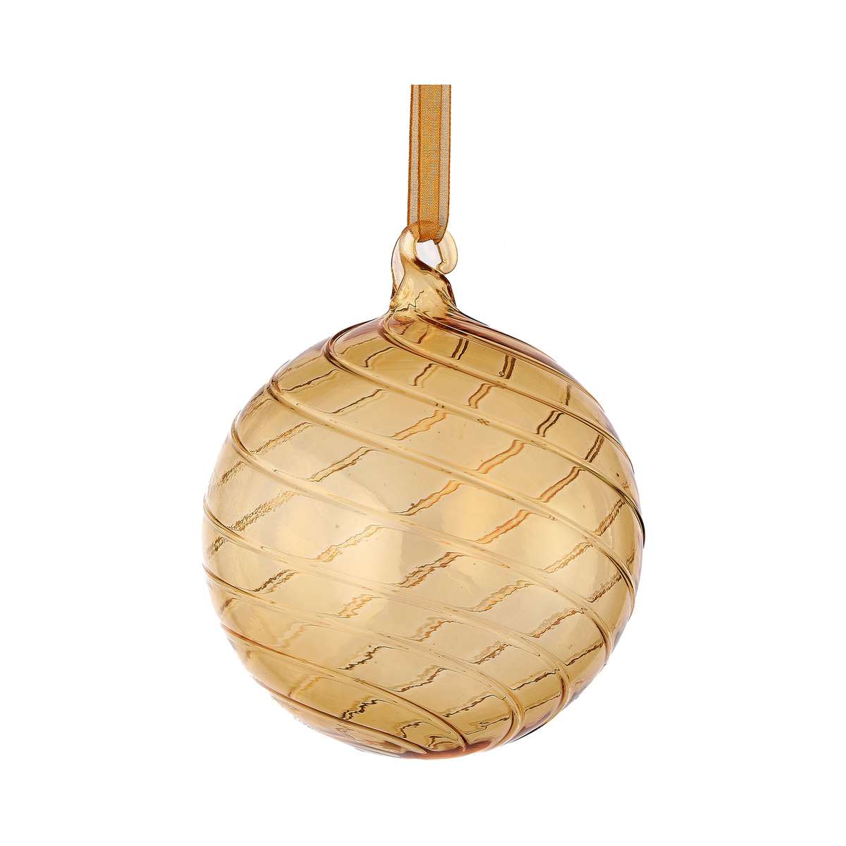 Boule en verre ambre à effet tourbillonné 6"