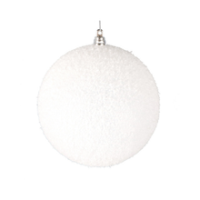 Ornement blanc mat enneigé 6"