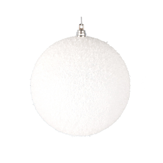 Ornement blanc mat enneigé 6"