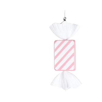 Bonbon rectangle rayé rose pâle 18,4"