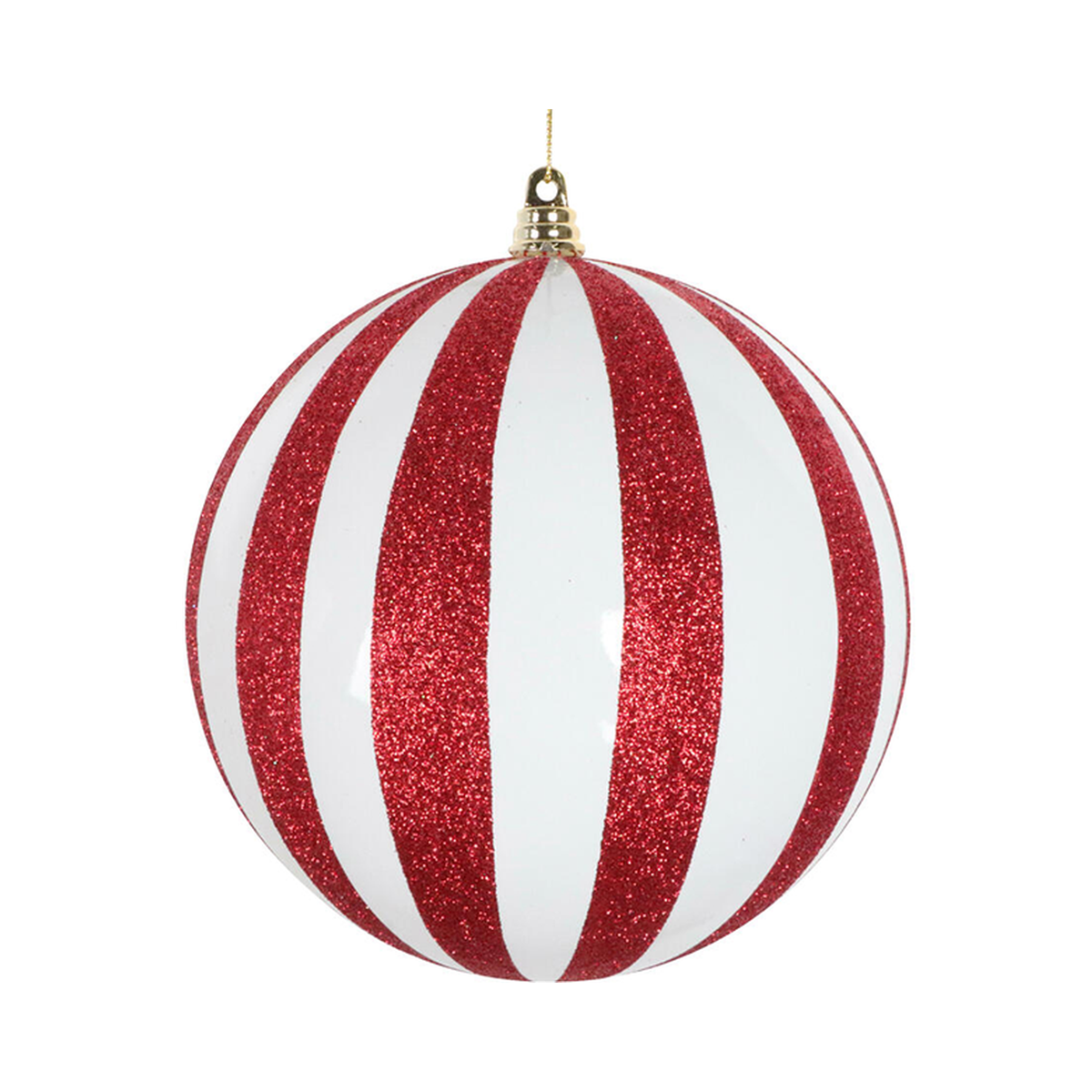 Boule pailletée rouge et blanc 6"