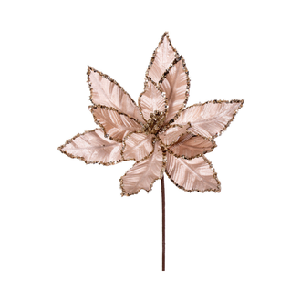 Tige de poinsettia velours champagne 24"