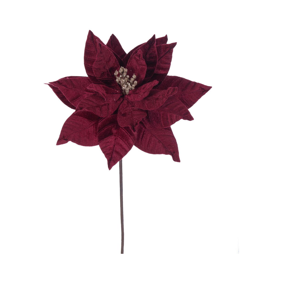 Tige de poinsettia bourgogne 21,5" fleur 12"