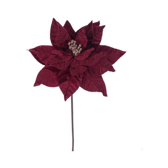 Tige de poinsettia bourgogne 21,5" fleur 12"
