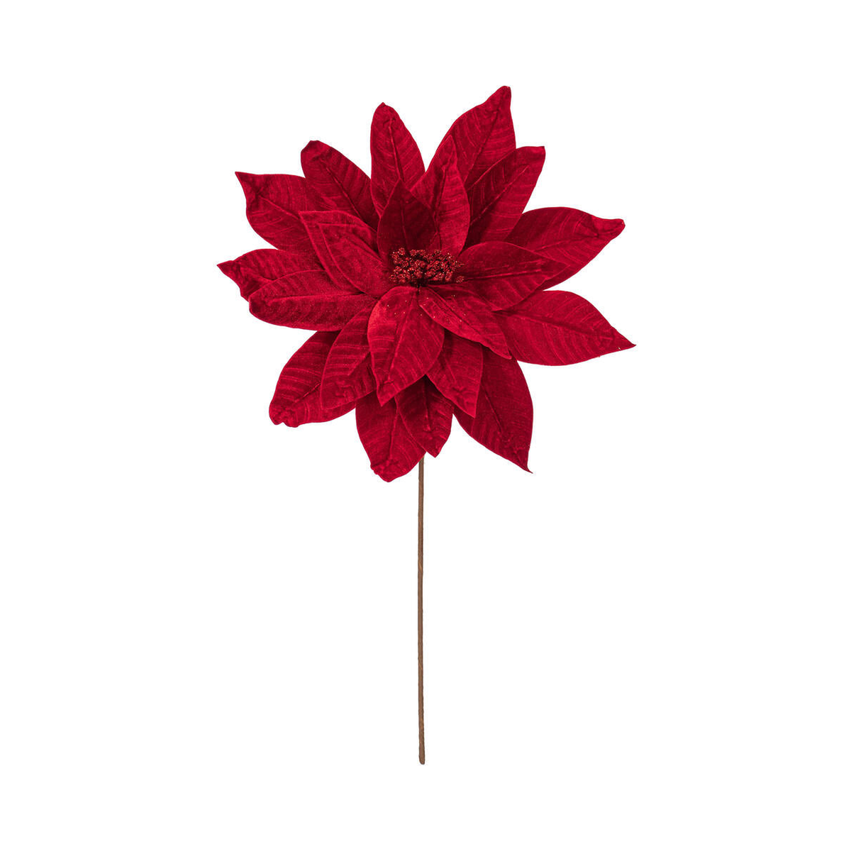 Tige de poinsettia rouge 21,5" fleur 18"