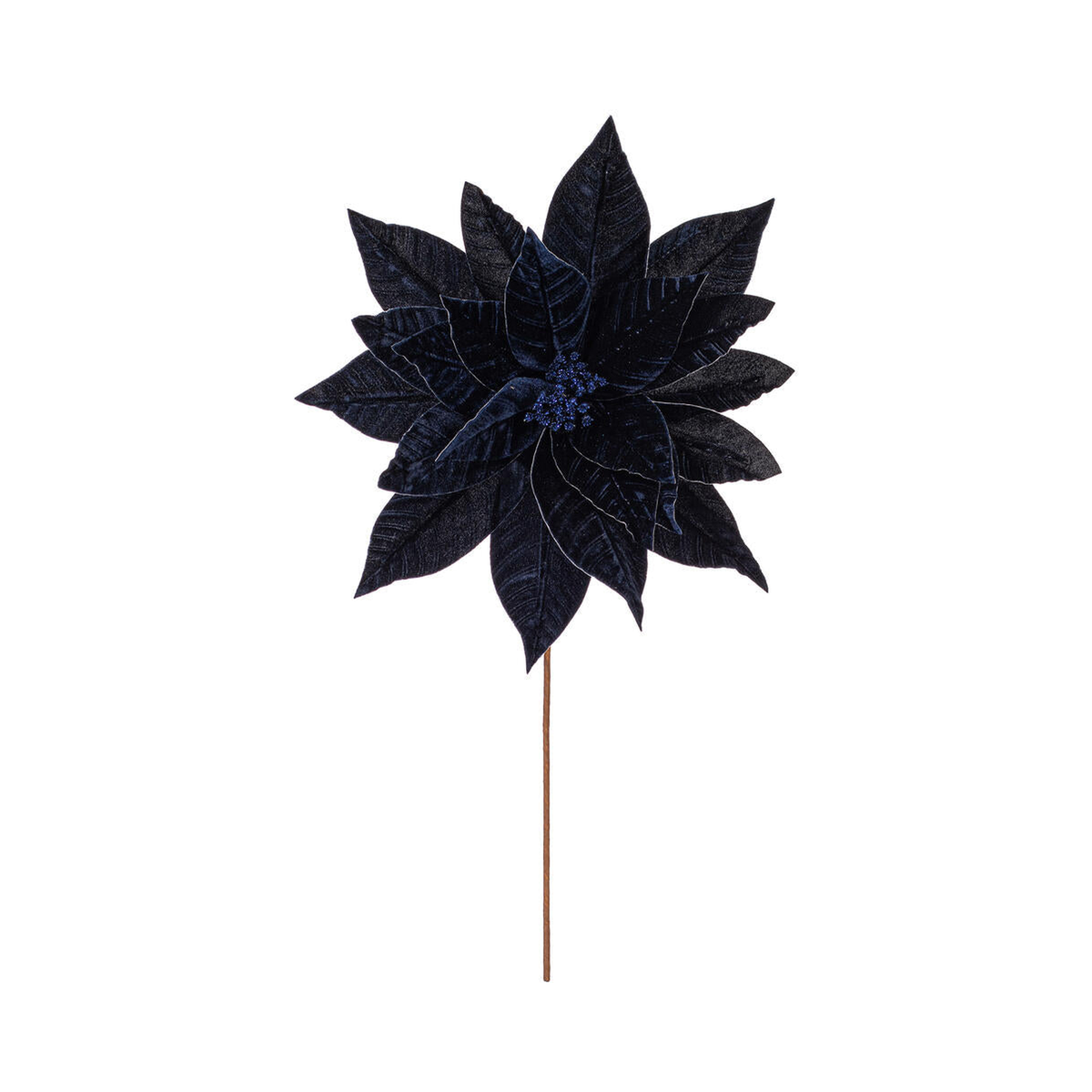 Tige de poinsettia bleu minuit 21,5" fleur 18"