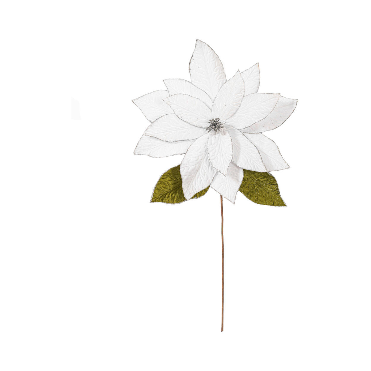 Tige de poinsettia blanc 27,5" fleur 24"