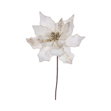 Tige de poinsettia velours crème 20" fleur 10"