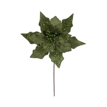 Tige de poinsettia velours vert lime 20" fleur 10"