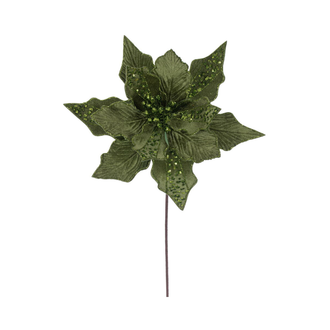 Tige de poinsettia velours vert lime 20" fleur 10"