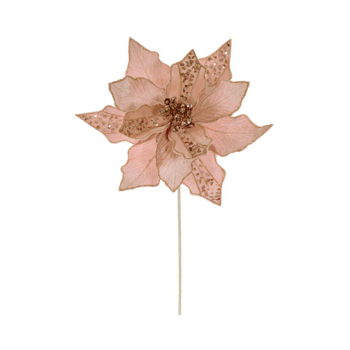Tige de poinsettia velours rose 20" fleur 12"