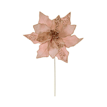 Tige de poinsettia velours rose 20" fleur 12"