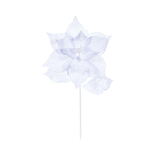 Tige de poinsettia velours blanc 20" fleur 12"
