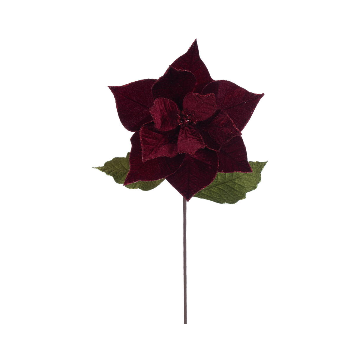 Tige de poinsettia bourgogne 20" fleur 12"