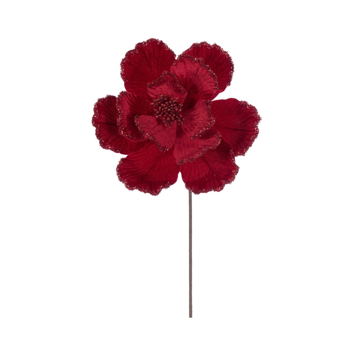 Tige de magnolia velours rouge 20" fleur 10"