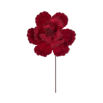 Tige de magnolia velours rouge 20" fleur 10"