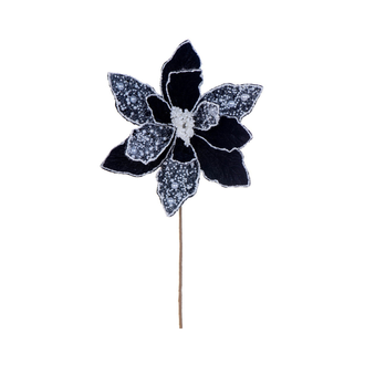 Tige de poinsettia 17" velours noir fleur 11"