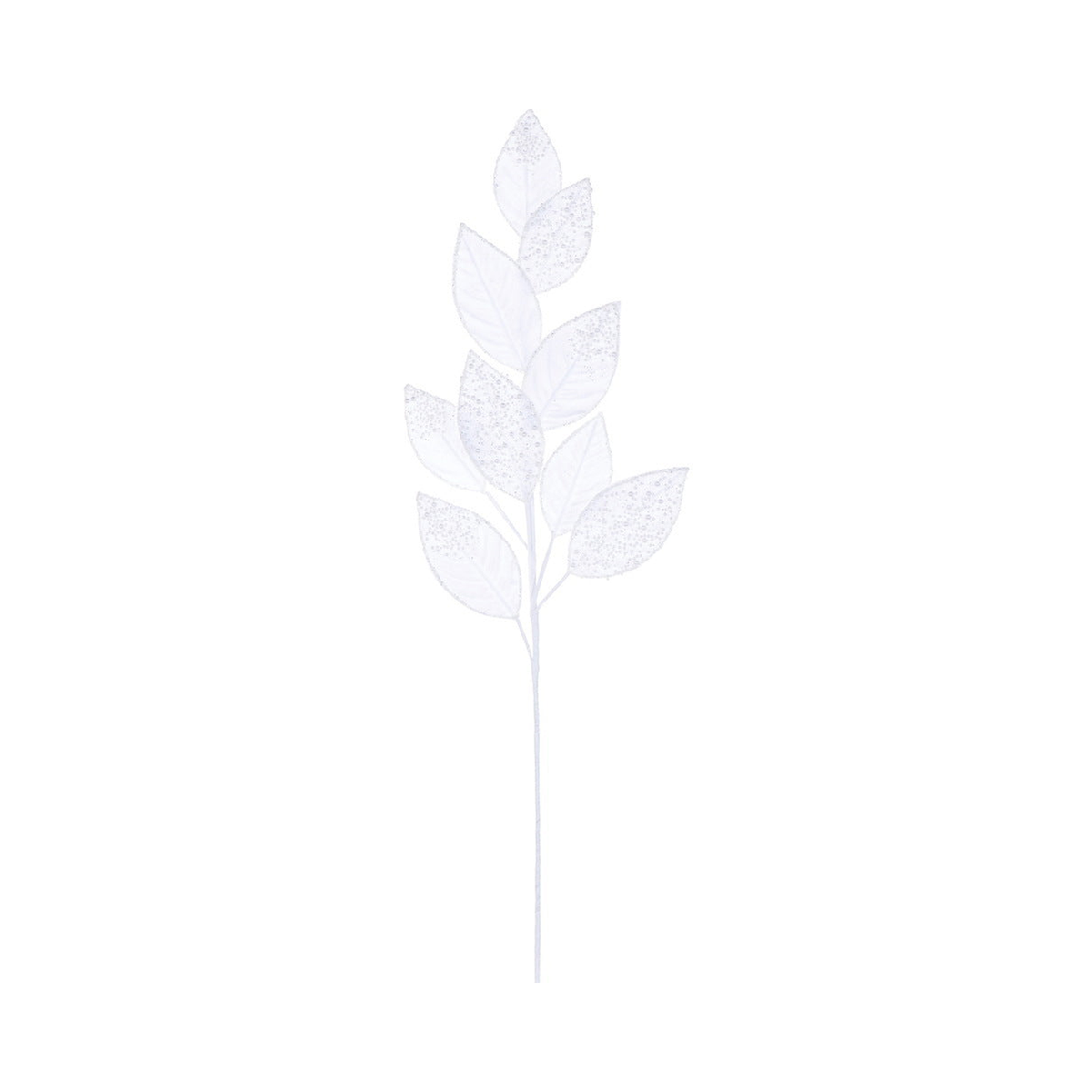 Tige feuillage 32" velours blanc