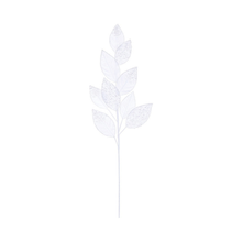Tige feuillage 32" velours blanc