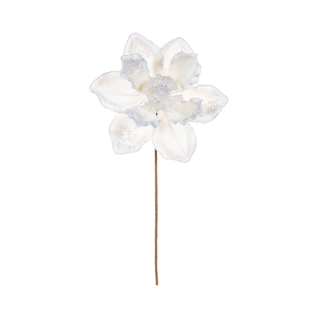 Tige de magnolia 17" velours perle fleur 8"