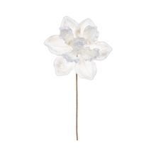 Tige de magnolia 17" velours perle fleur 8"