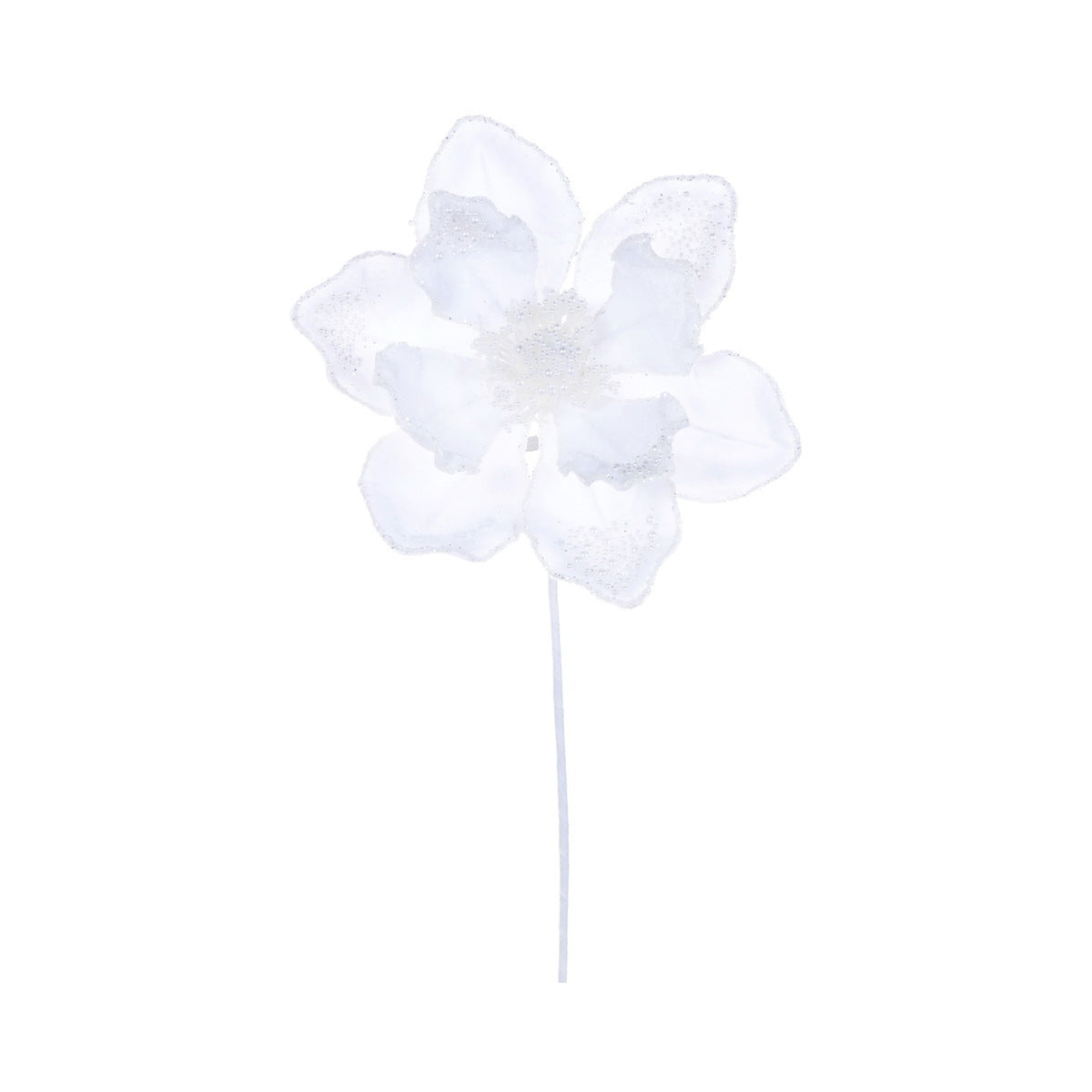 Tige de magnolia 17" velours blanc fleur 8"