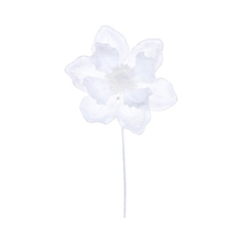Tige de magnolia 17" velours blanc fleur 8"