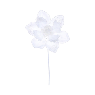 Tige de magnolia 17" velours blanc fleur 8"