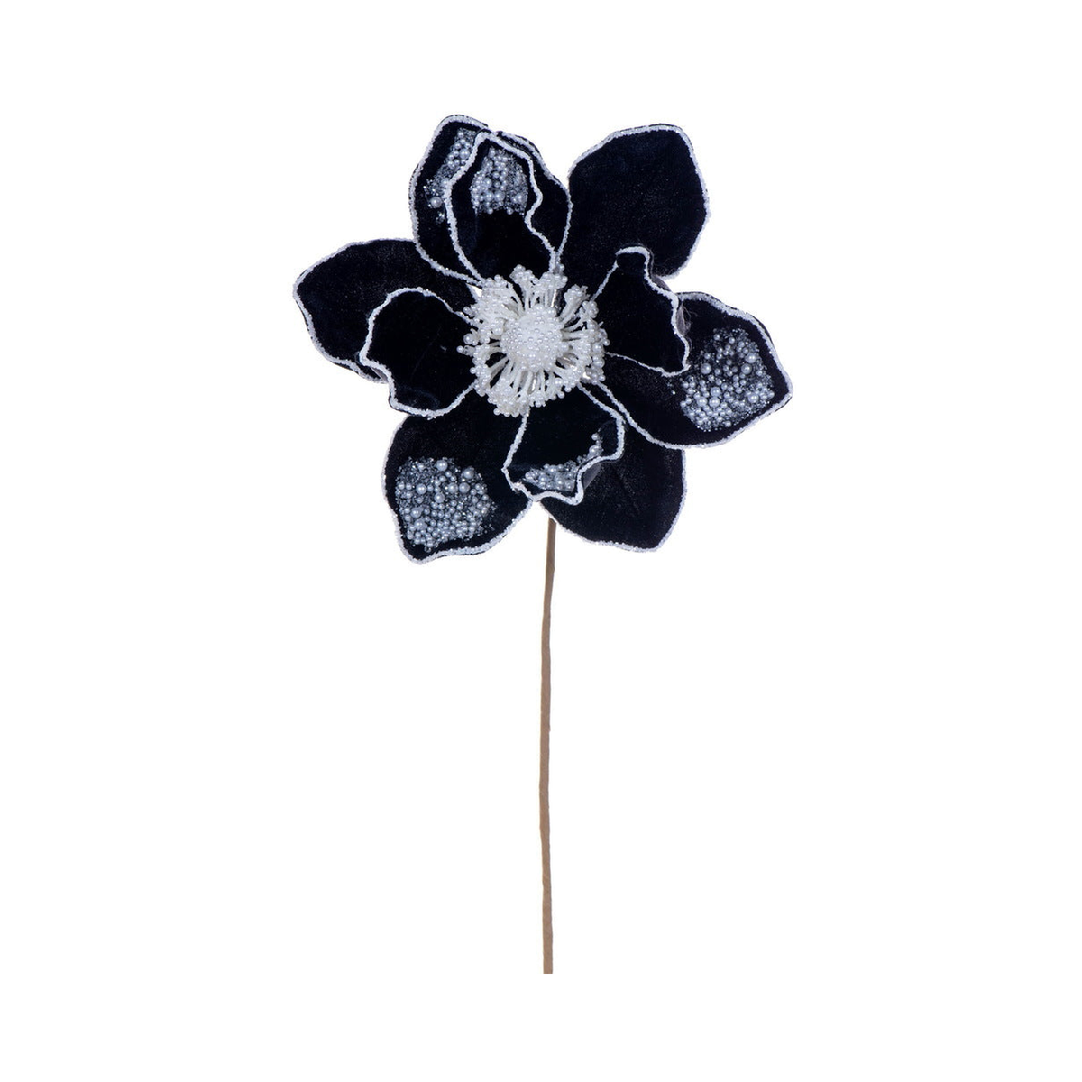 Tige de magnolia 17" velours noir fleur 8"