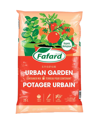 Terreau 0.11-0.07-0.06 pour Potager Urbain en Pots – Fafard — photo sur fond blanc