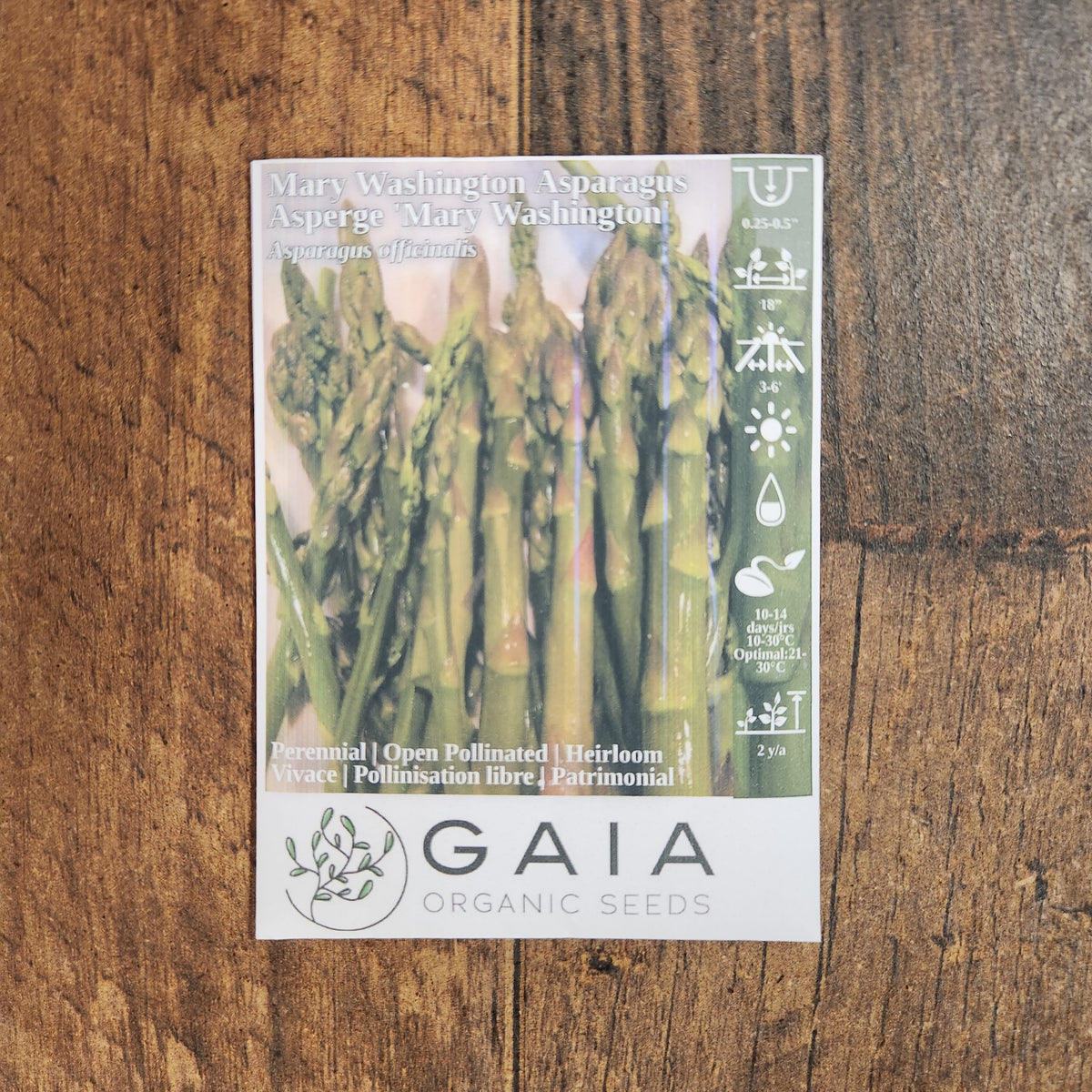  Asparagus 'Mary Washington' organic