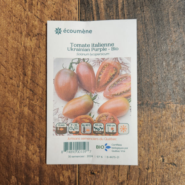 Organic Italian Tomato 'Ukrainian Purple'