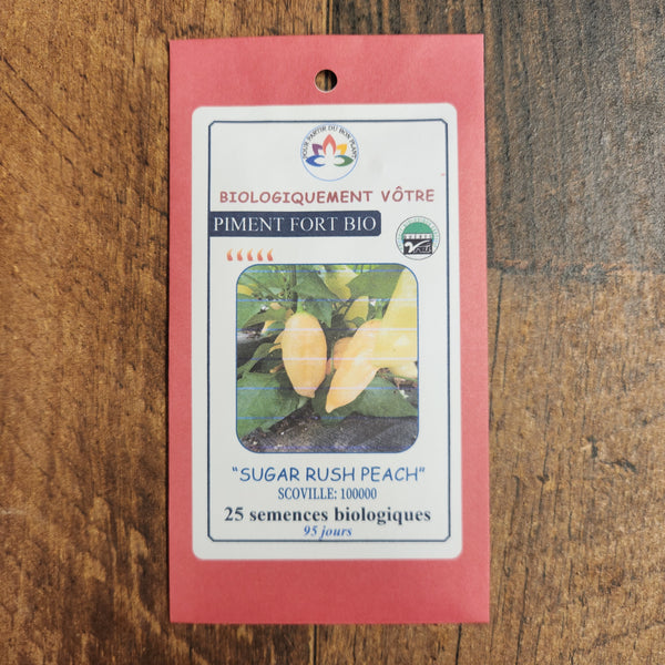 Organic hot pepper 'Sugar Rush Peach'