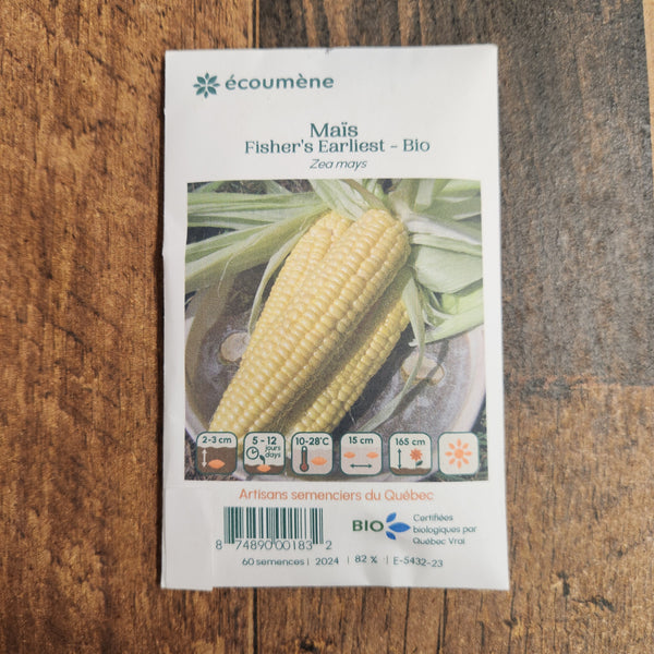 Organic 'Fisher's Earliest' Corn