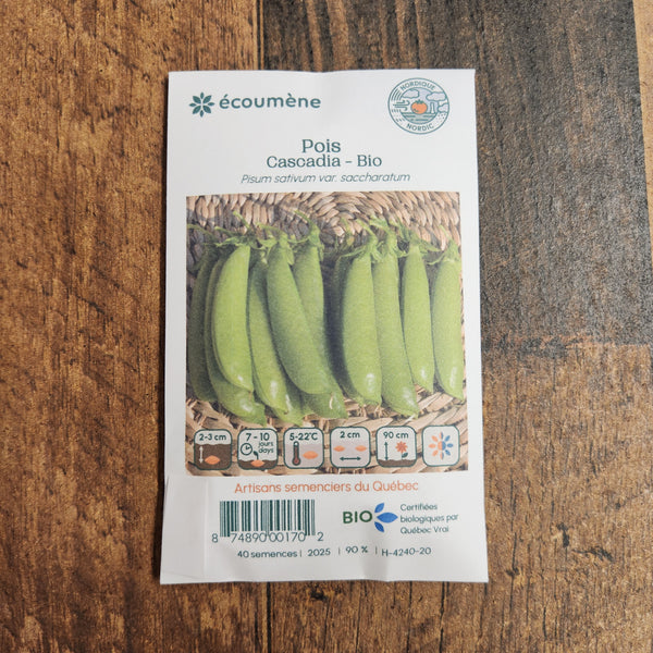 Organic 'Cascadia' peas