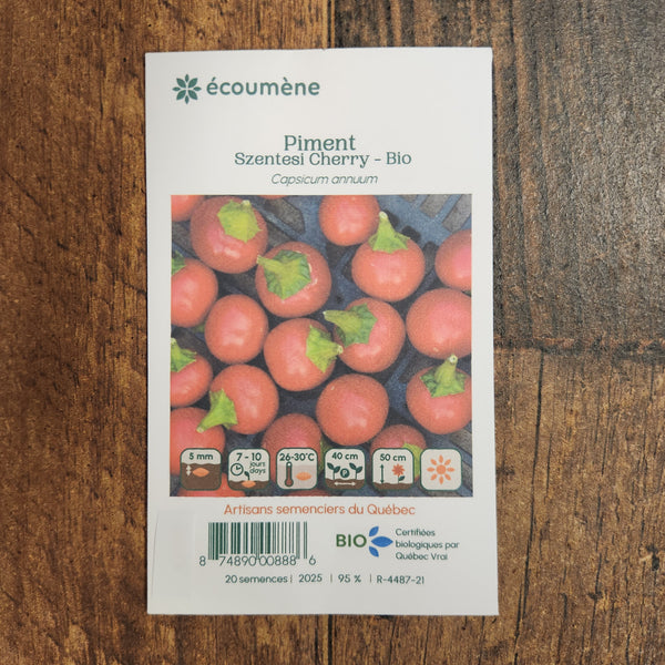 Organic 'Szentesi Cherry' hot pepper