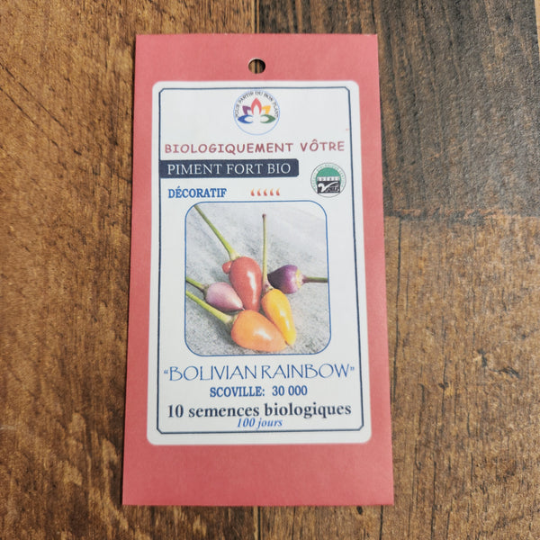 Organic 'Bolivian Rainbow' hot pepper