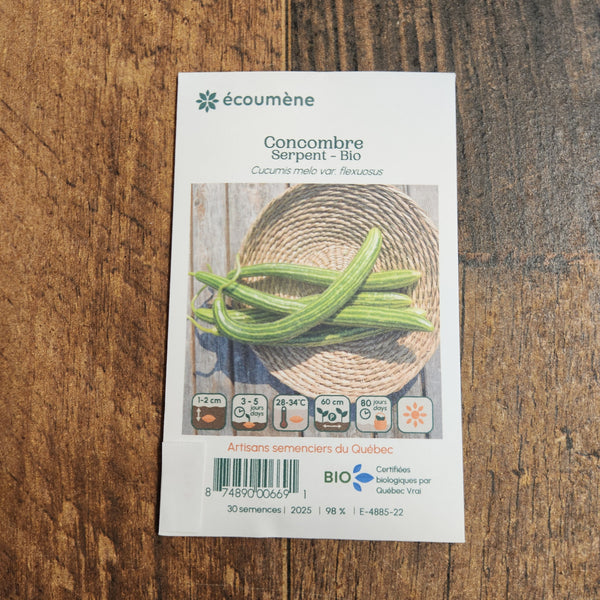 Organic 'Serpent' Cucumber