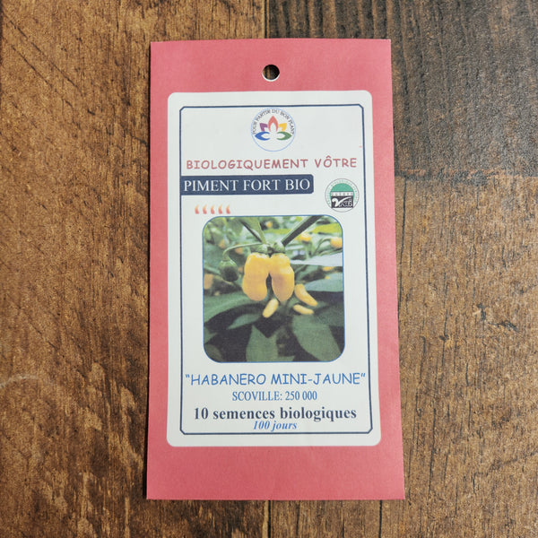 Organic yellow 'Habanero Mini' hot pepper