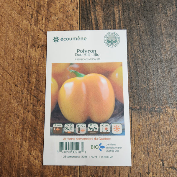 Organic 'Doe Hill' Orange Pepper