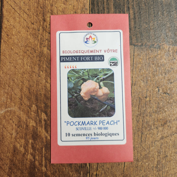 Organic 'Pockmark Peach' hot pepper
