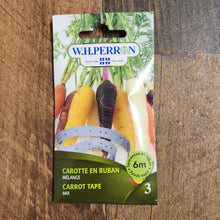 Mélange de carottes de couleurs sur ruban