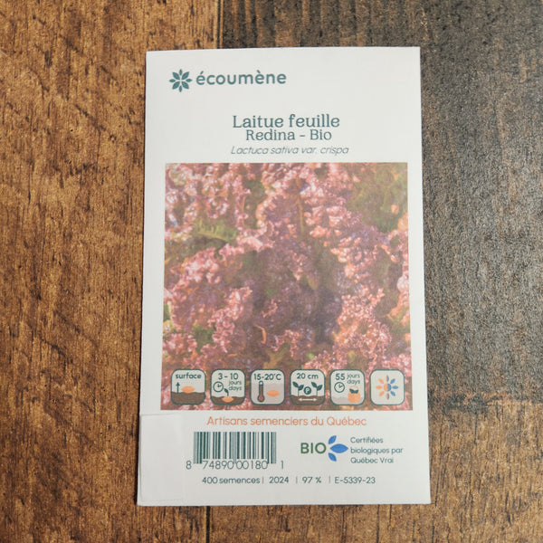 Organic 'Redina' Leaf Lettuce