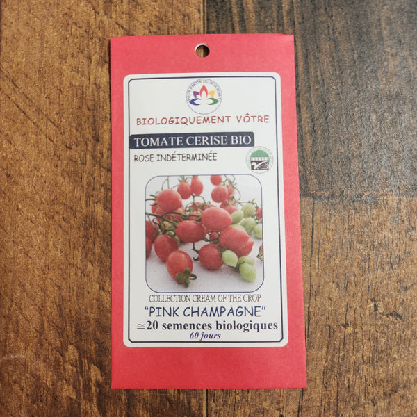 Organic pink cherry tomato 'Pink Champagne'