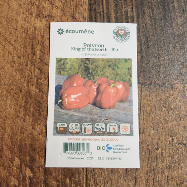 Organic 'King of the North' red pepper